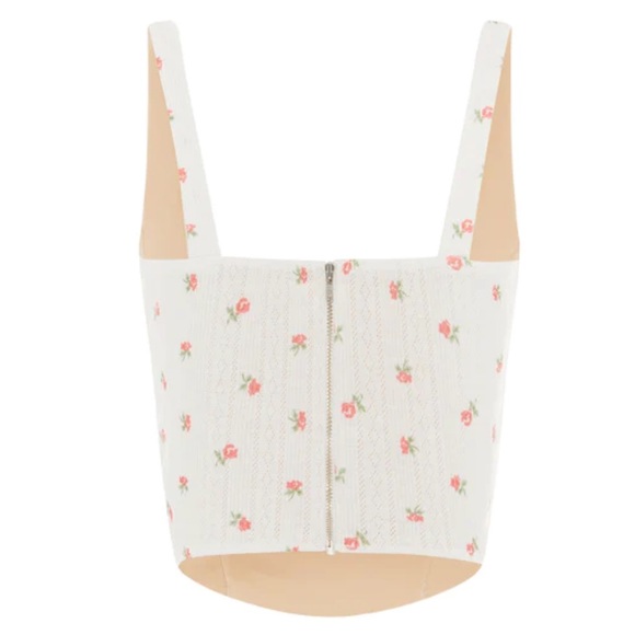 With Jean Cindy Pointelle Rose Floral Corset Top - Picture 2 of 7